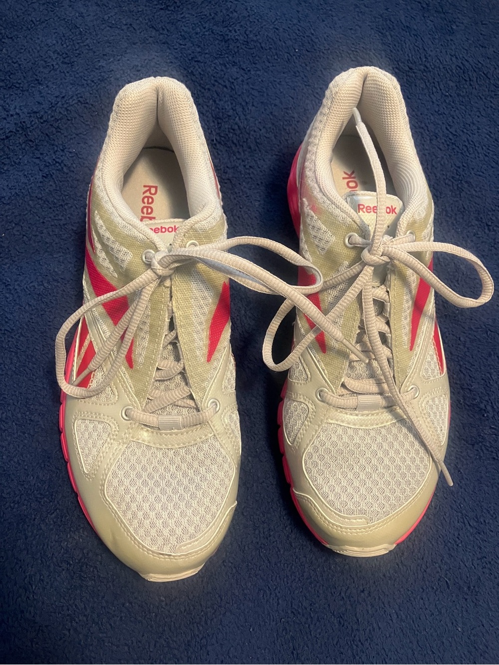 Reebok Women's Beige and Pink Athletic Running Shoes